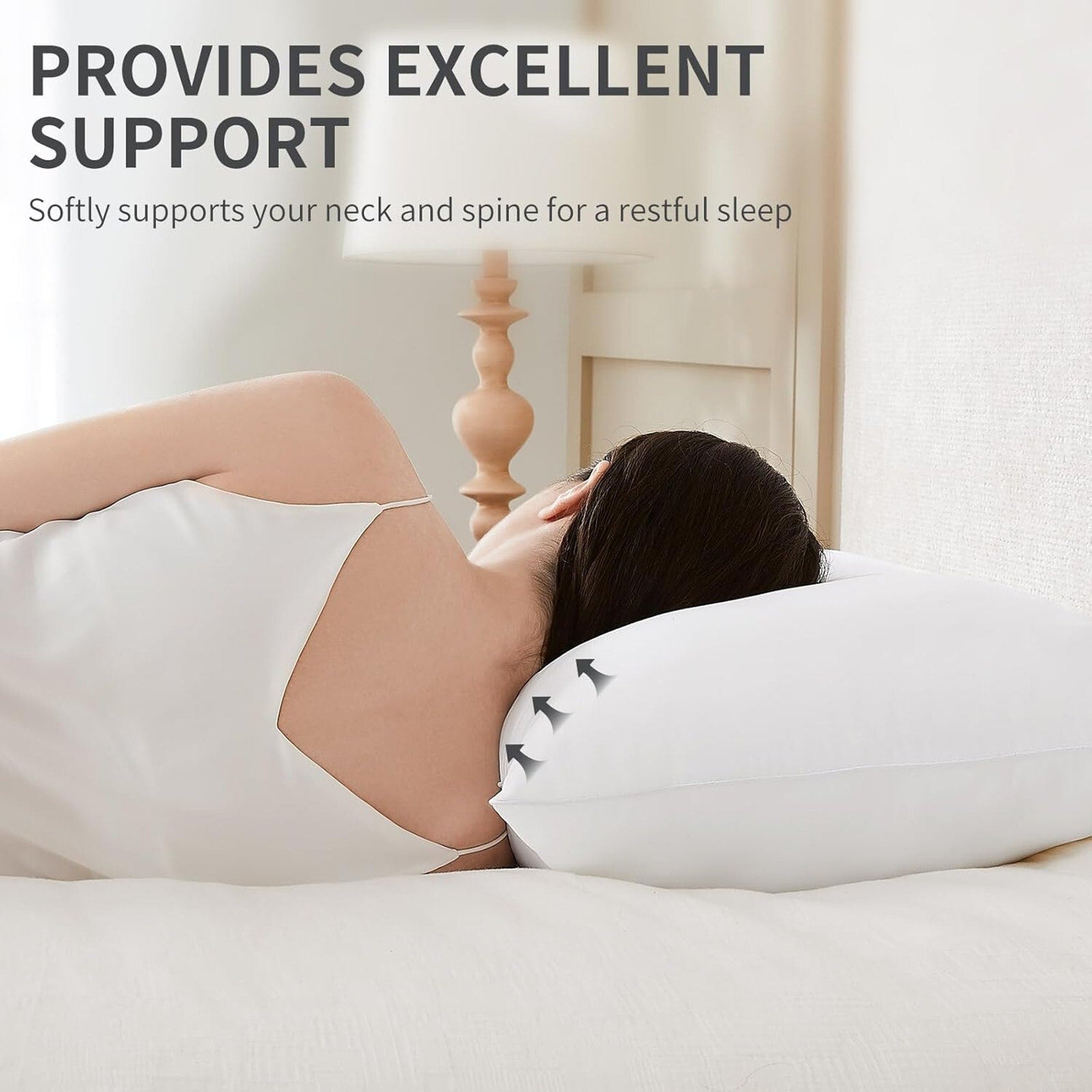 Pillows 2 Pack Premium Down Alternative Hotel Pillows, Standard Size White