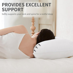 Pillows 2 Pack Premium Down Alternative Hotel Pillows, Standard Size White