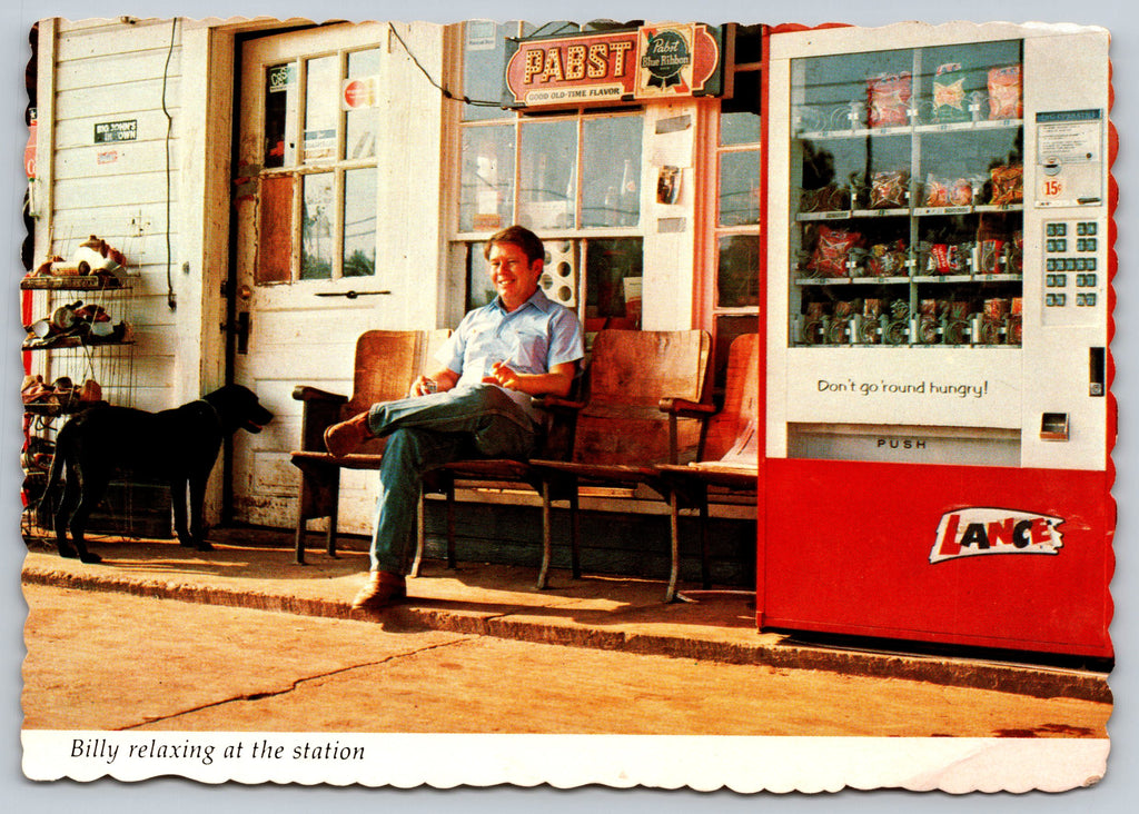 Billy Carter, Gas Station, USA, Vintage Post Card