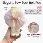 Seat Belt Cover Pad, w/Pink Bow for Women, Soft Seat Belt Covers Set of 2