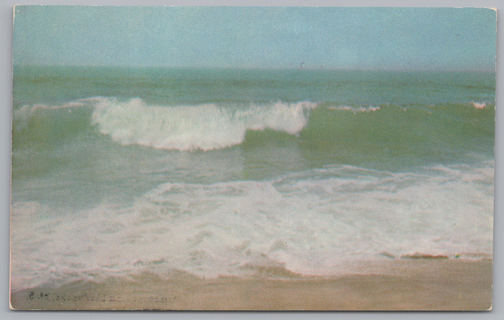 A Rolling Surf, Vintage Post Card.