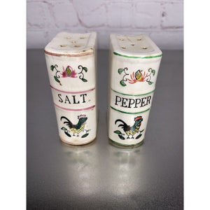 Vintage Rooster Book Salt & Pepper Shakers Japan-Read Description