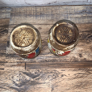 Vintage Large Ceramic Drum Salt & Pepper Shakers Native American (A)