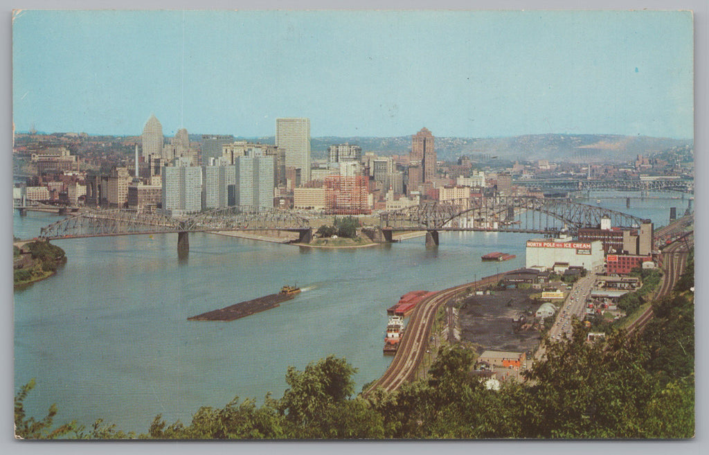 Panorama View Of Pittsburgh, Pennsylvania, Vintage Post Card.