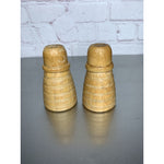 Vintage Beehive Wood Salt & Pepper Shakers Blonde Japan
