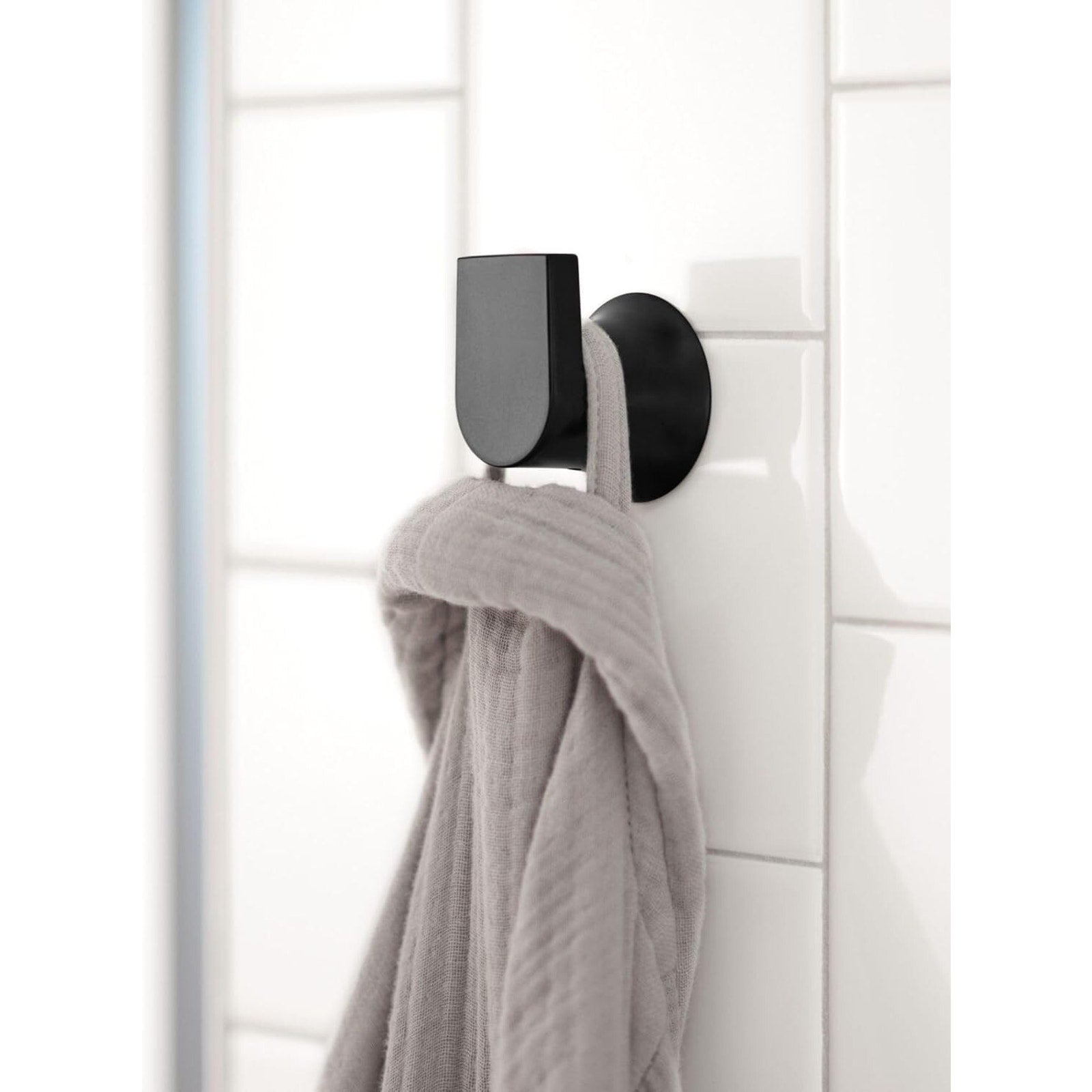 Moen Genta LX Matte Black Modern Single Robe, Towel Hanger Kitchen,Bath BH3803BL