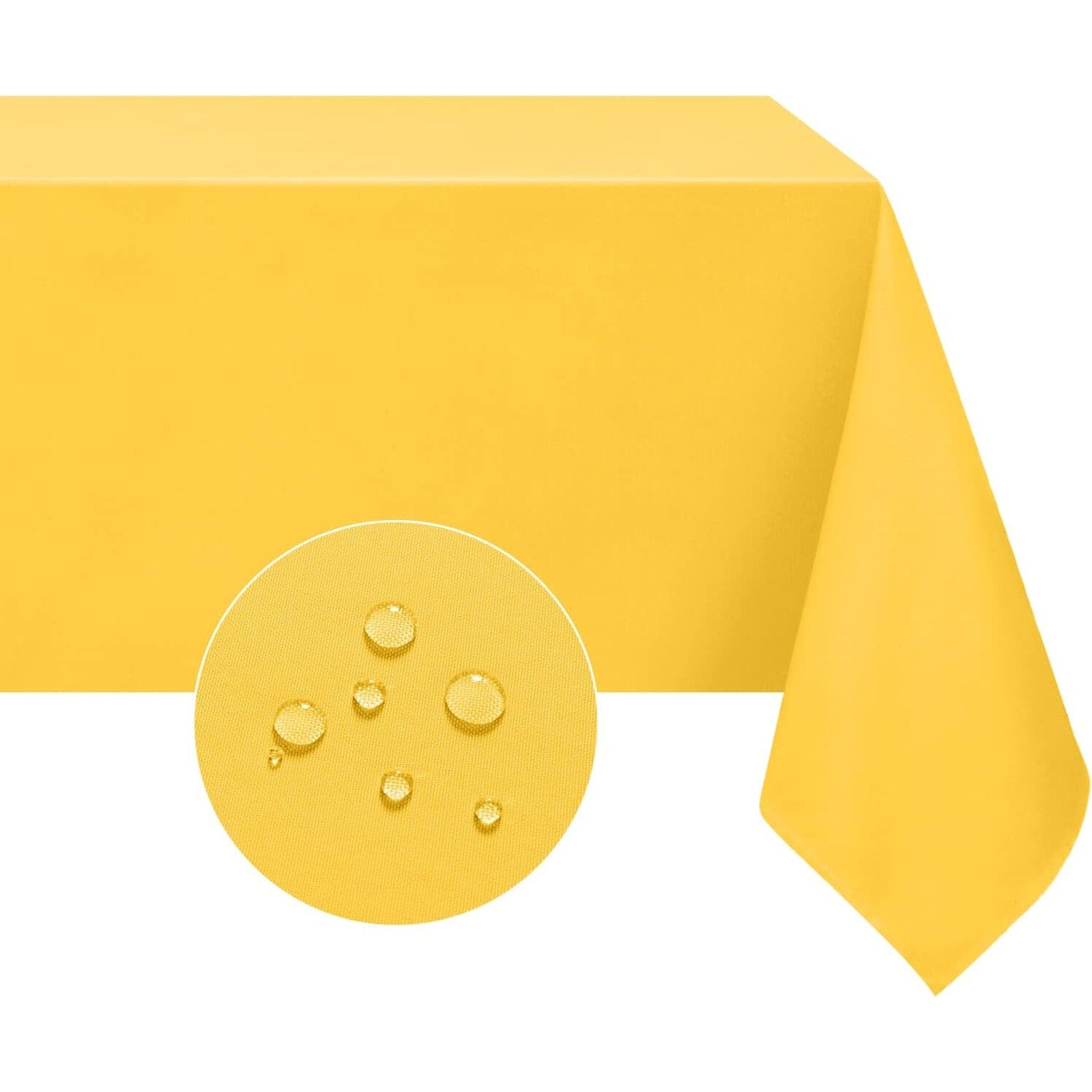Seamless Deep Yellow Square Polyester Tablecloth 54" x 54" Table Cover-2 Pack