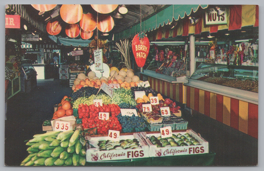 Farmers Market, Los Angeles, California, Vintage Post Card.