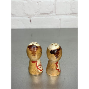 Vintage Chef Wood Salt & Pepper Shakers 1950's Japan Mini