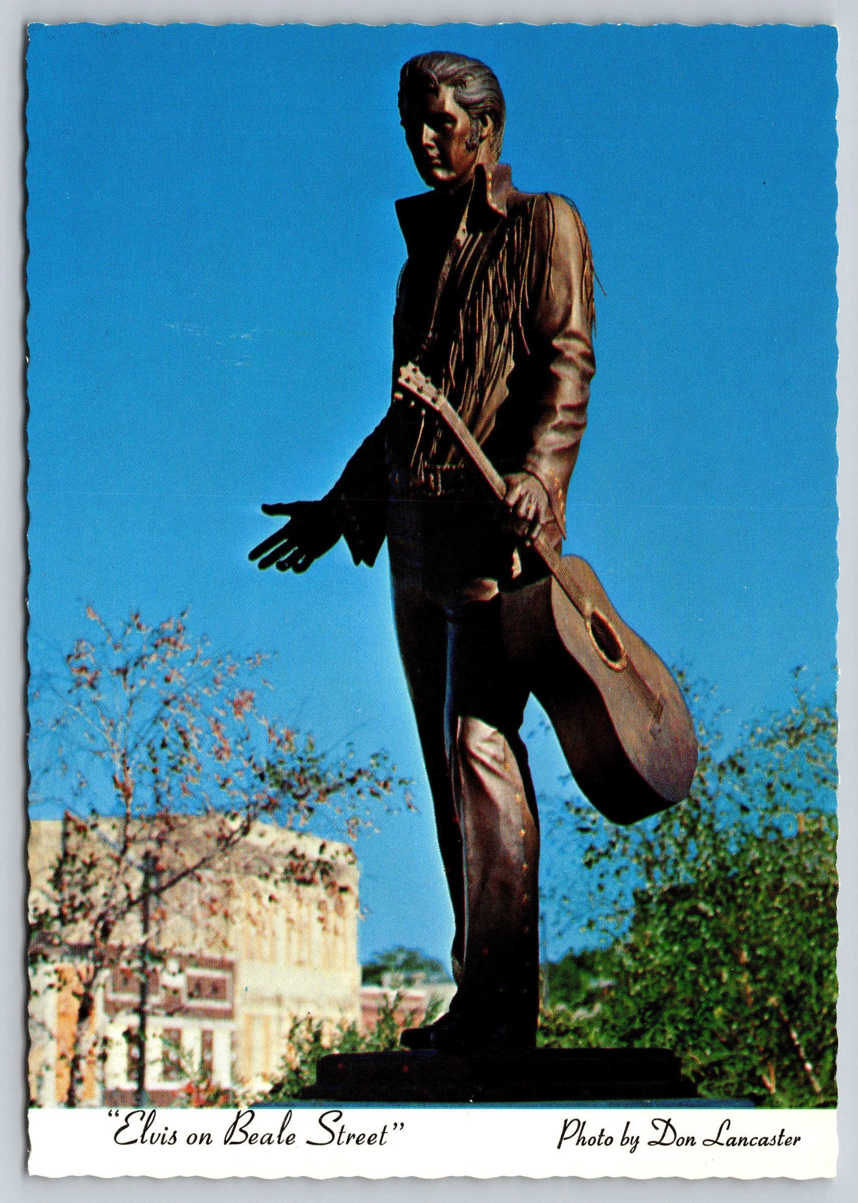 Elvis Statue, Bale Street, Vintage Post Card