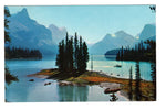 Maligne Lake, Canadian Rockies, Vintage Post Card