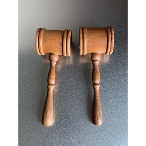 Vintage Wood Gavels Salt & Pepper Shakers Judges Gavel Wood Mallets
