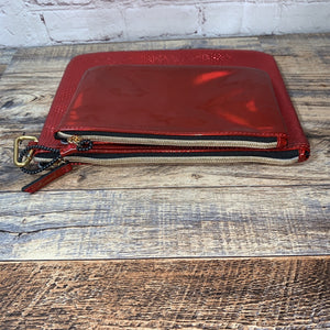 Kendall + Kylie Envelope Clutch Cosmetic Zip Pouch Gift Pack Patent Red Set
