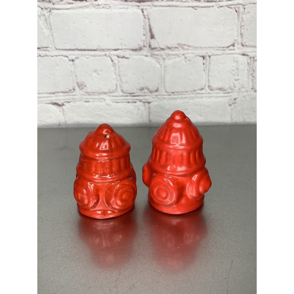 Vintage Red Fire Hydrant Salt & Pepper Shakers Ceramic