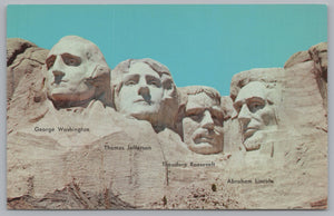 Mount Rushmore National Memorial, Black Hills, South Dakota, USA, Vintage Post Card.