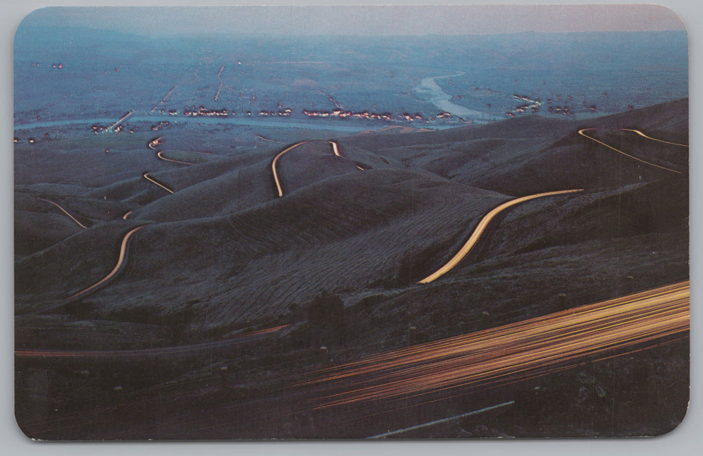 Lewiston Hill At Dusk, Vintage Post Card.