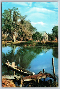 Along The Bayou, Scenic Water View Vintage Post Card