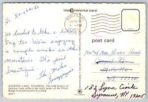 Jackson Lake, Wyoming, Vintage Post Card