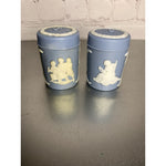 Vintage Salt & Pepper Shakers Hong Kong Blue w/White Colonial Scenes