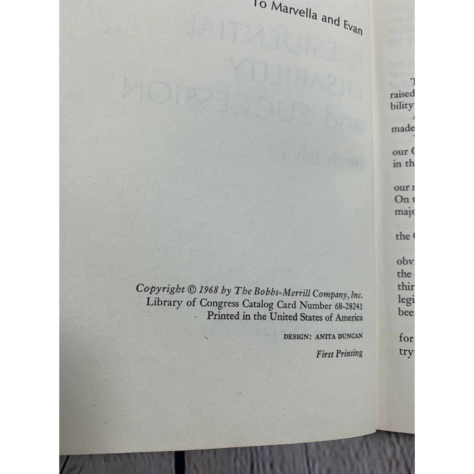 One Heartbeat Away; Presidential Disability and Succession - 1968 First Printing