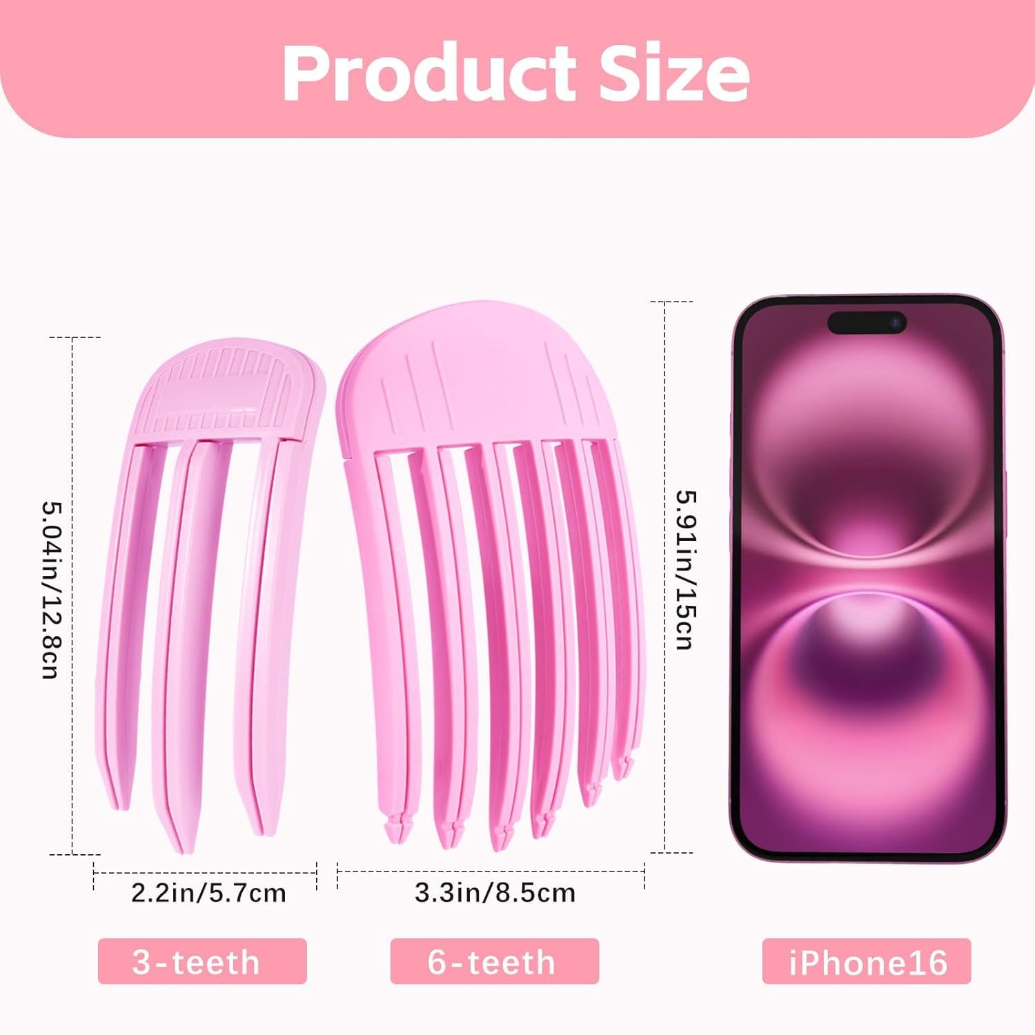 2PCS Volumizing Hair Clips, Hair Volume, Fluffy Bangs, Clip Styling Combs,