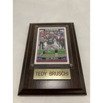 Tedy Bruschi Patriots Football Sports Card on 4x6 Plaque