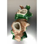 Vintage Tree & Leaf Caddy Holder Stand For Salt Pepper Shakers Condiment Ceramic