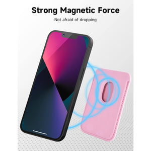 Magnetic Card Wallet Holder w/MagSafe for iPhone 15, 14, 13,Max/Plus/Pro-Pink