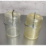 Vintage Wire Bale Clear Plastic Canister Salt & Pepper Shakers Hong Kong