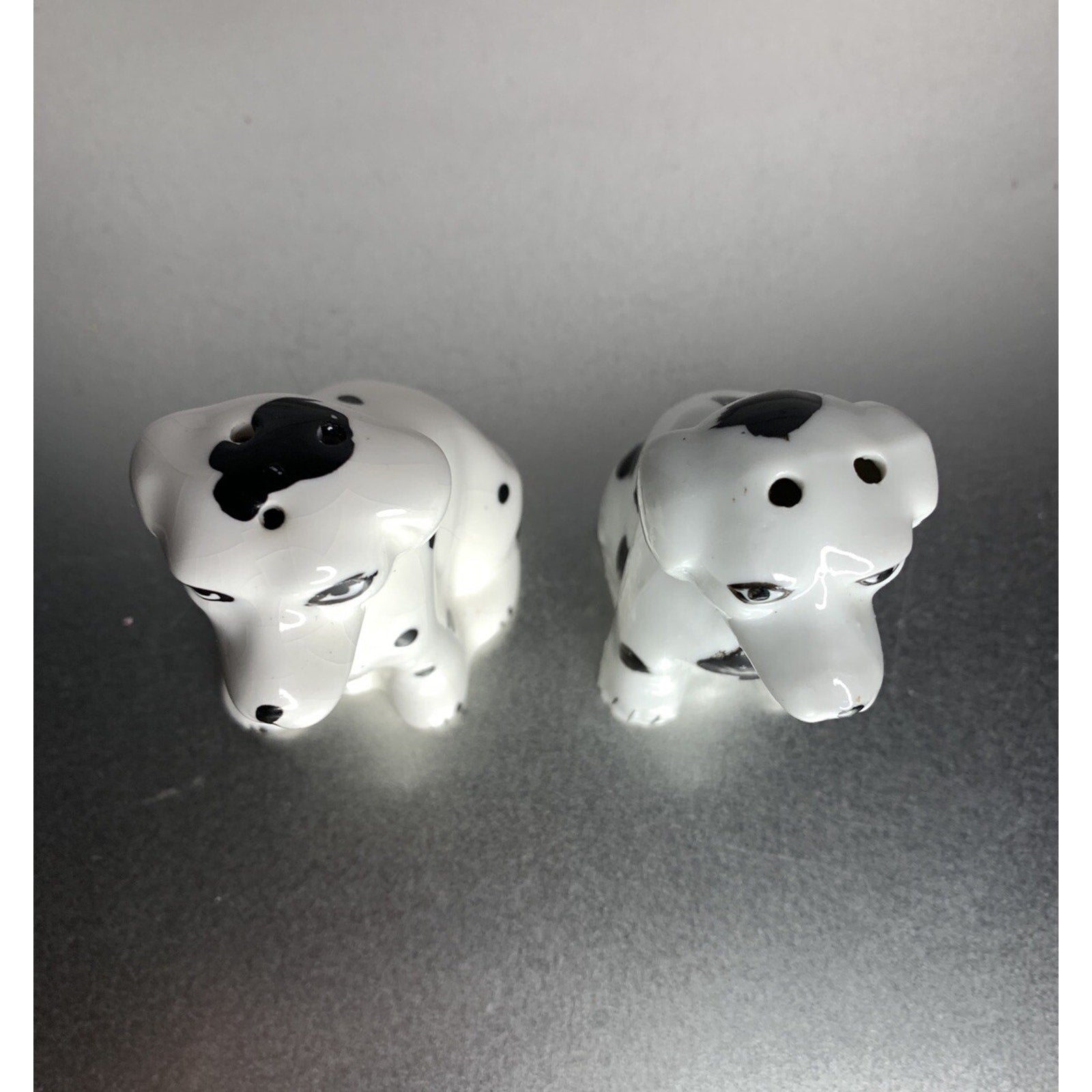 Vintage Dalmatian Dogs Salt & Pepper Shakers Ceramic