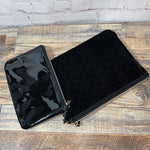 Kendall + Kylie Envelope Clutch Cosmetic Zip Pouch Gift Pack Black Patent Velvet