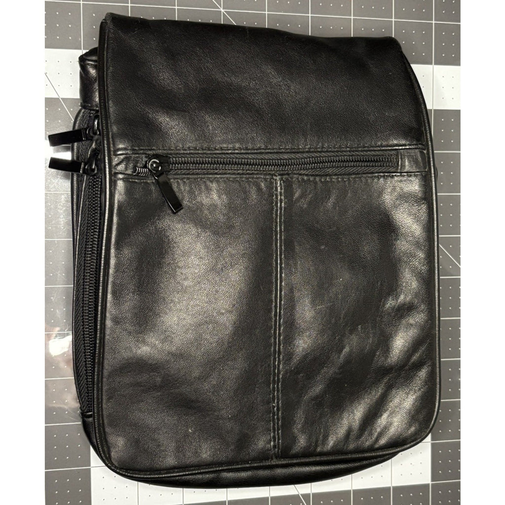 Buxton Genuine Leather Black Shoulder Slingback Hand Bag Purse