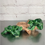 Vintage Tree & Leaf Caddy Holder Stand For Salt Pepper Shakers Condiment Ceramic