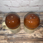 Vintage Ceramic Mug Style Salt & Pepper Shakers Brown/Tan