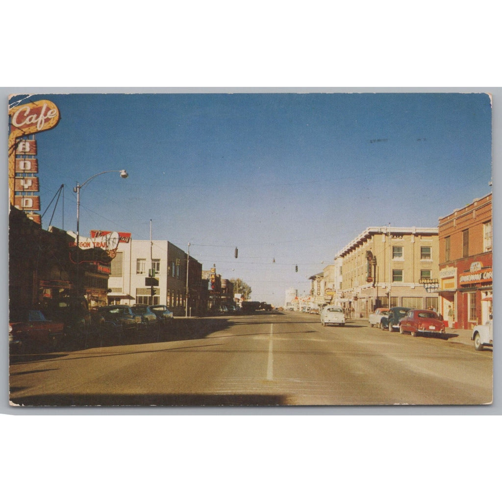 Main Street, Burley, Idaho, Vintage Post Card.