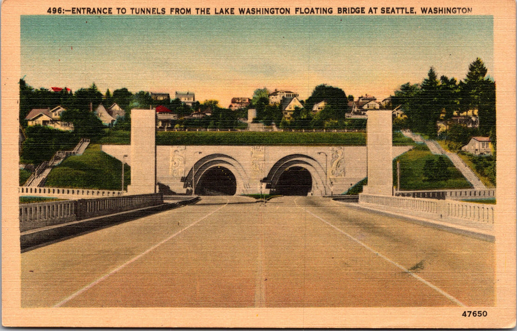 Entrance Tunnels Lake Washington Floating Bridge, Seattle Washington PC