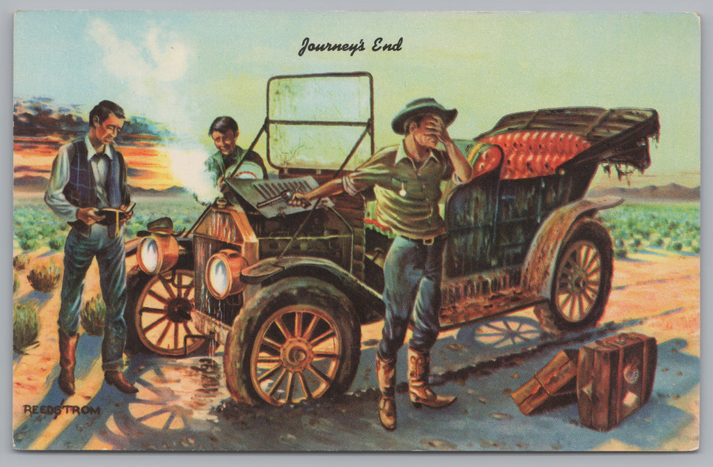 Journeys End, Signed, Reedstrom, Plains & Desserts, Covered Wagon PC