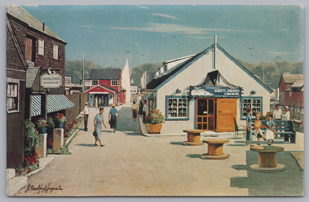 Painting Of Tuna Wharf, Bearskin, Rockport, Massachusetts, USA, Vintage Post Card.