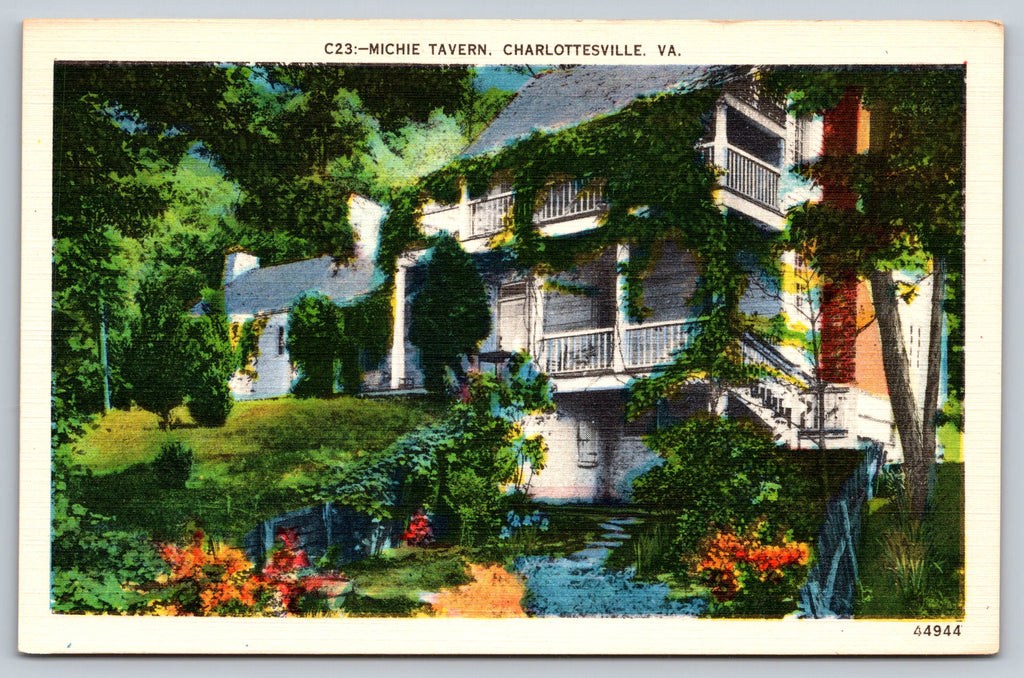 Michie Tavern, Charlottesville, Virginia, USA, Vintage Post Card