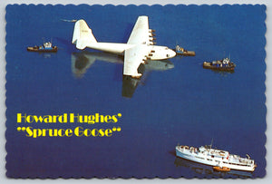 Howard Hughes, Flying Boat, Spruce Goose, Vintage Post Card