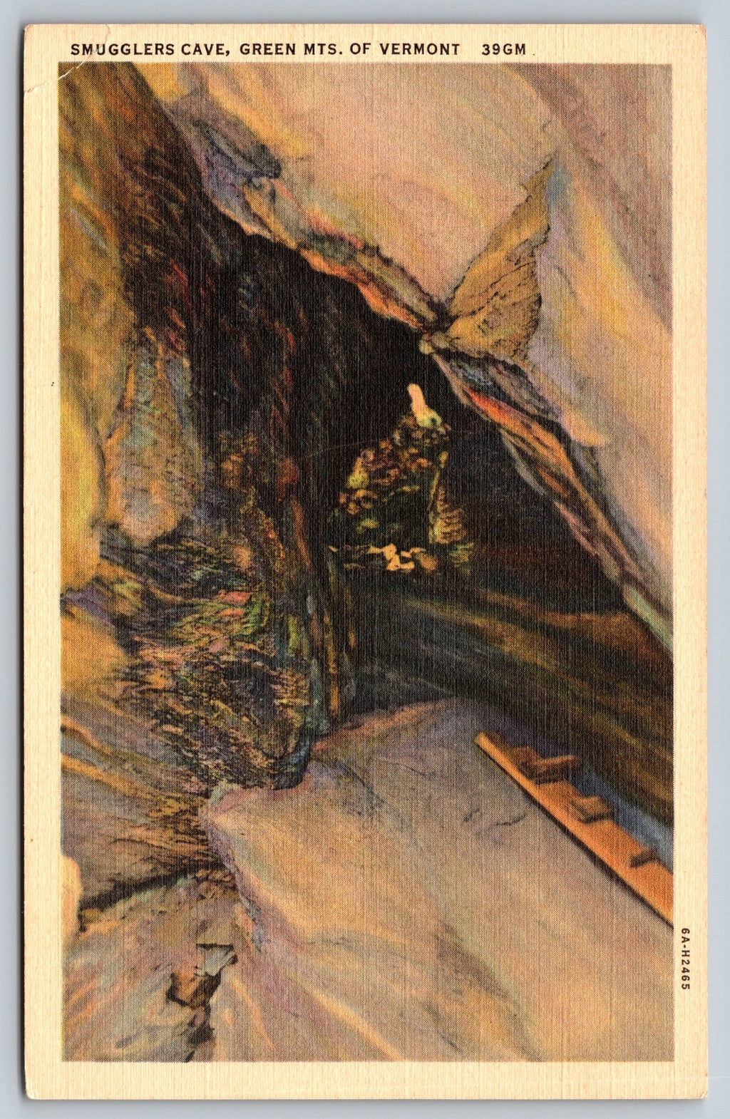 Smugglers Cave, Green Mountains, Vermont, Vintage Post Card