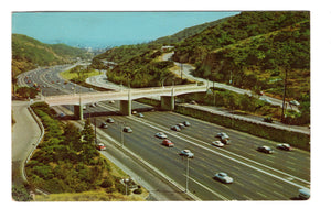 Hollywood Freeway, Cahuenga Pass, California, Vintage Post Card.