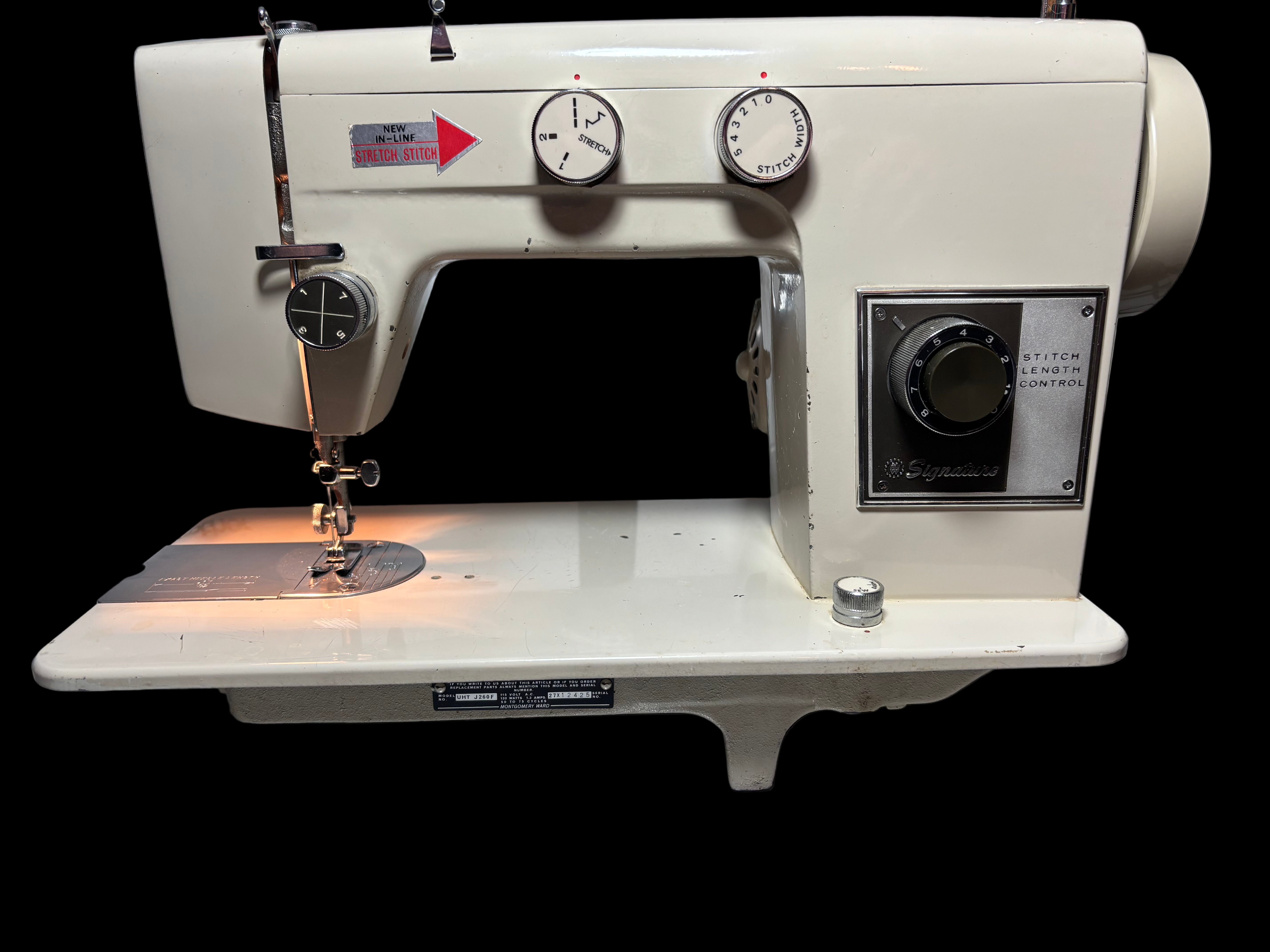 Vintage Montgomery Ward Signature Sewing Machine UHT J260F – Tested & Working | Classic Mid-Century Power & Design