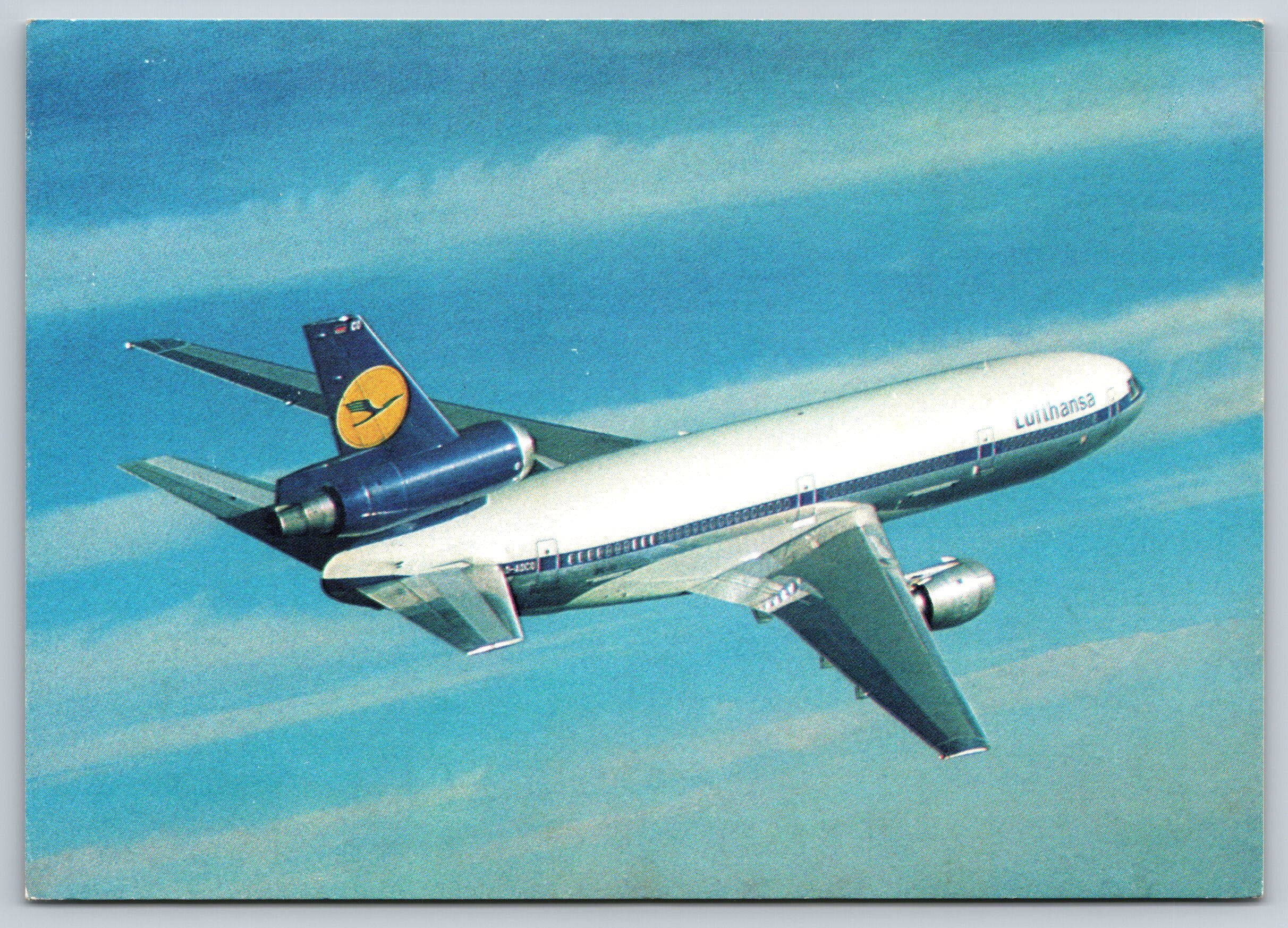 Lufthansa DC 10, Airplane, Vintage Post Card