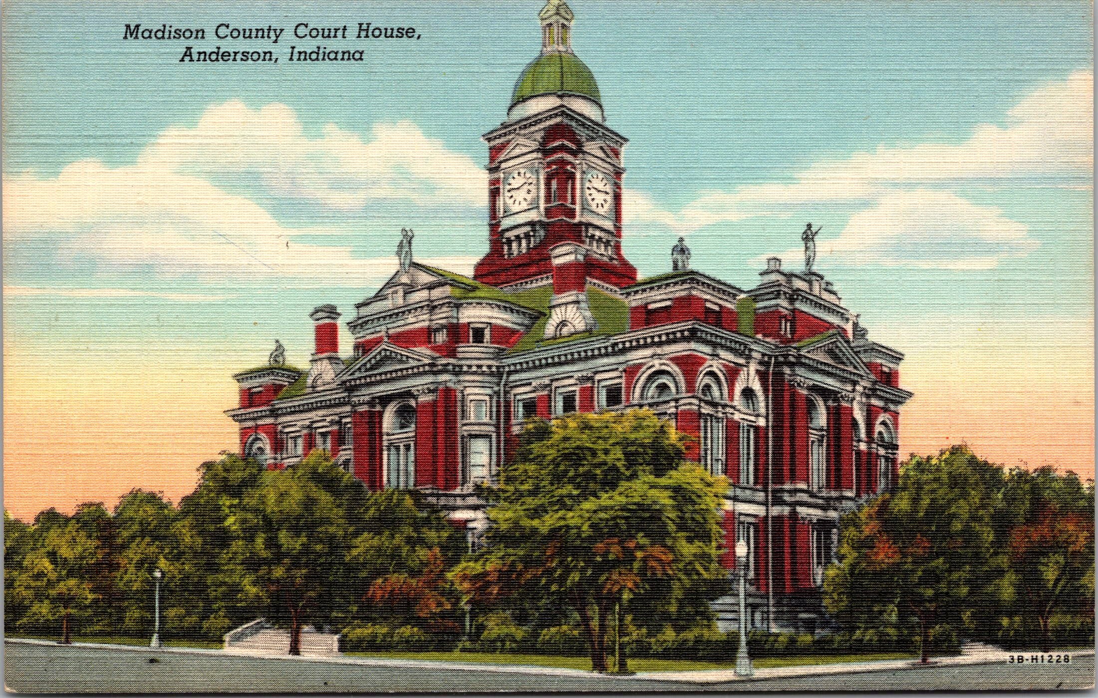 Madison County Courthouse, Anderson, Indiana, USA, Vintage Post Card