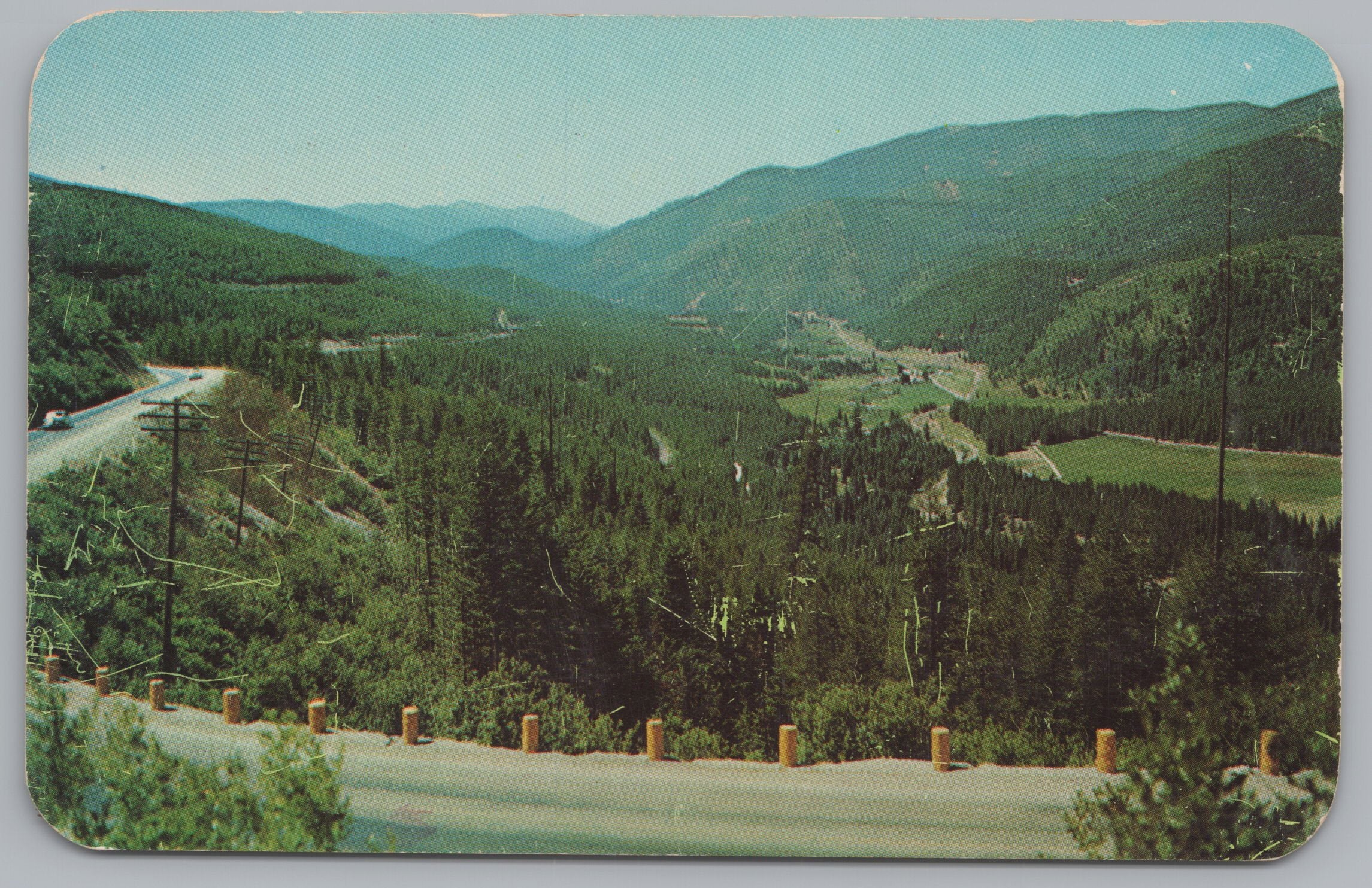 Lookout Pass, Towards Idaho, From Missoula, Montana, Vintage Post Card.