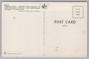 Cherokee Indian, North Carolina, Vintage Post Card.