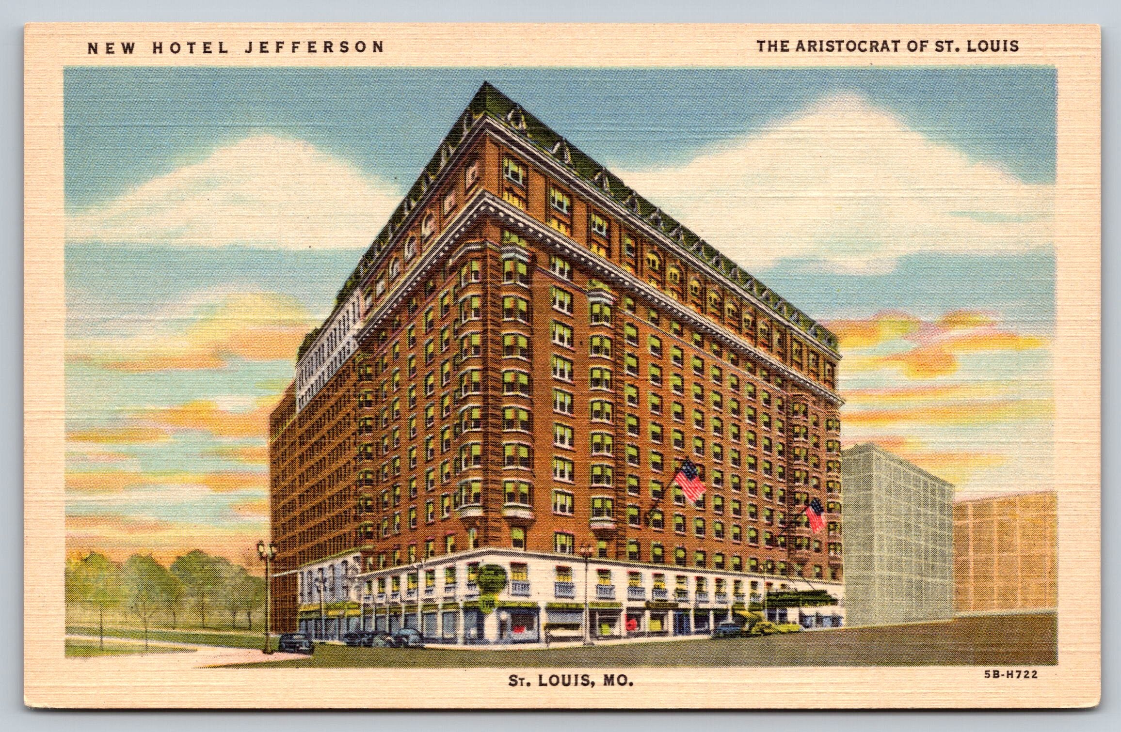 New Hotel Jefferson, The Aristocrat Of St. Louis, Montana, USA, Vintage PC