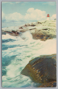 Peggys Cove, Birds Eye View, Vintage Post Card.