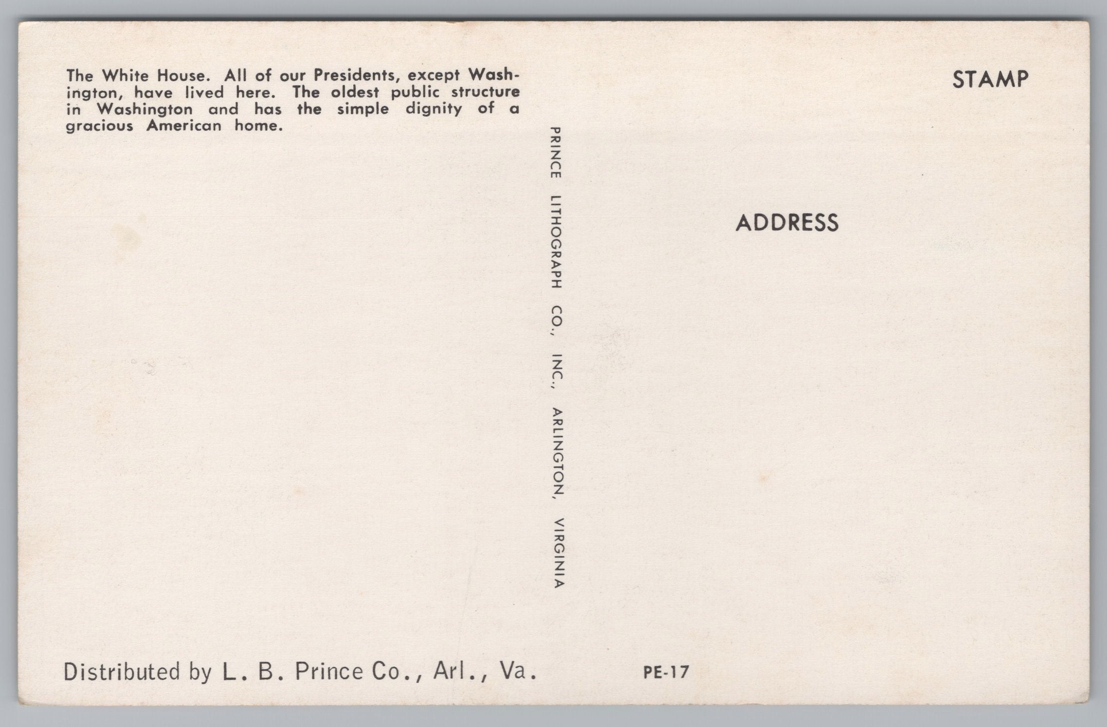 The Capital, White House, Washington DC,  Vintage Post Card